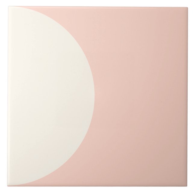 Carreau Carrelage géométrique moderne corail rose demi-cer (Devant)