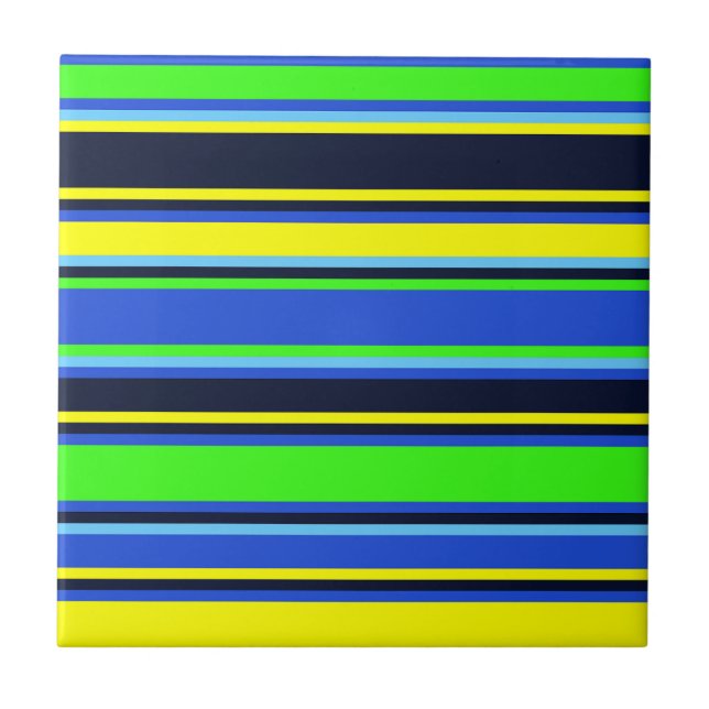 Carreau Carrelage Gras Bleu, Lime & Jaune (Devant)