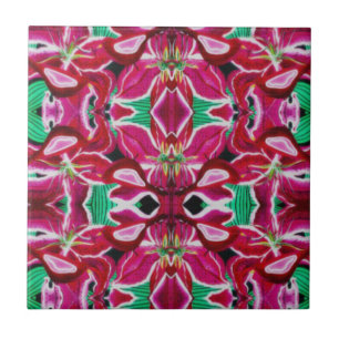 Carreau Carrelage Lily aux oiseaux rouges