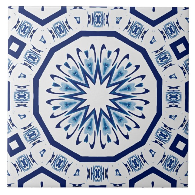 Carreau Carrelage marocain, carrelage bleu, Impression tou (Devant)