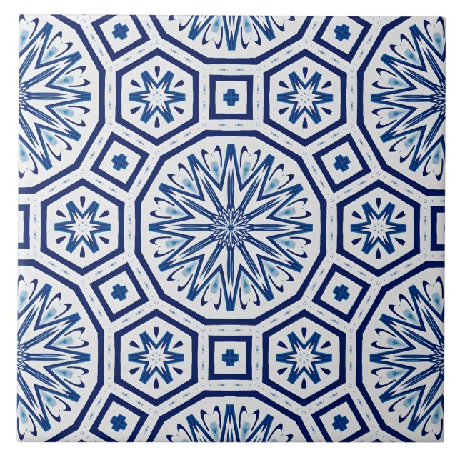Carreau Carrelage marocain, carrelage bleu, Impression tou (Devant)