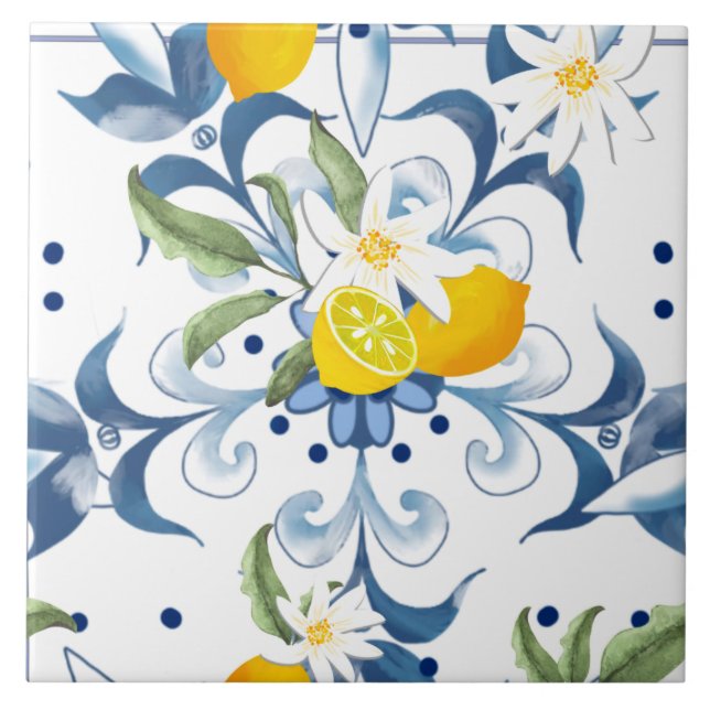 Carreau Carrelage méditerranéen, Carrelage sicilien, majol (Devant)