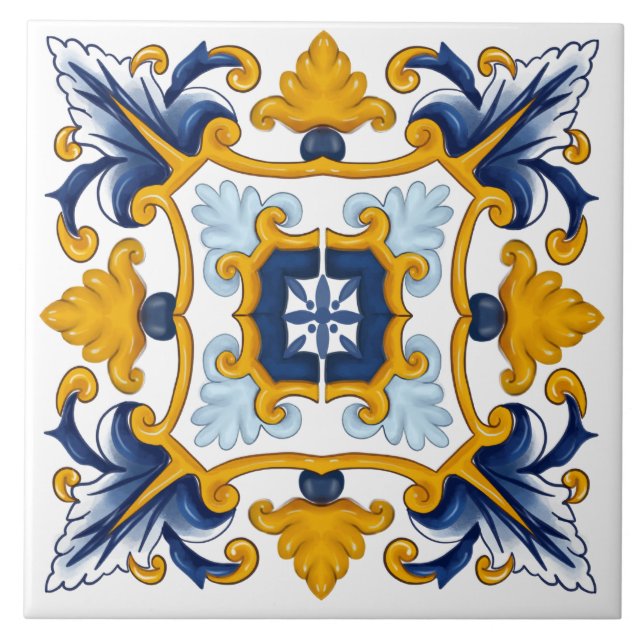 Carreau Carrelage méditerranéen, Carrelage sicilien, majol (Devant)