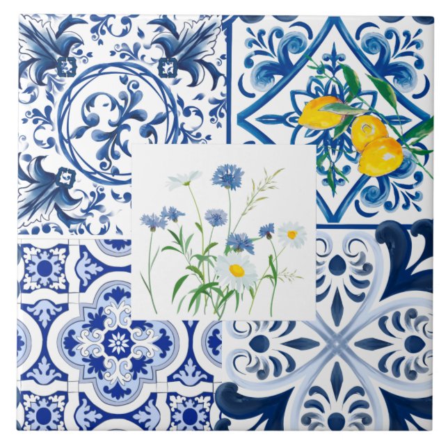 Carreau Carrelage méditerranéen, Carrelage sicilien, majol (Devant)