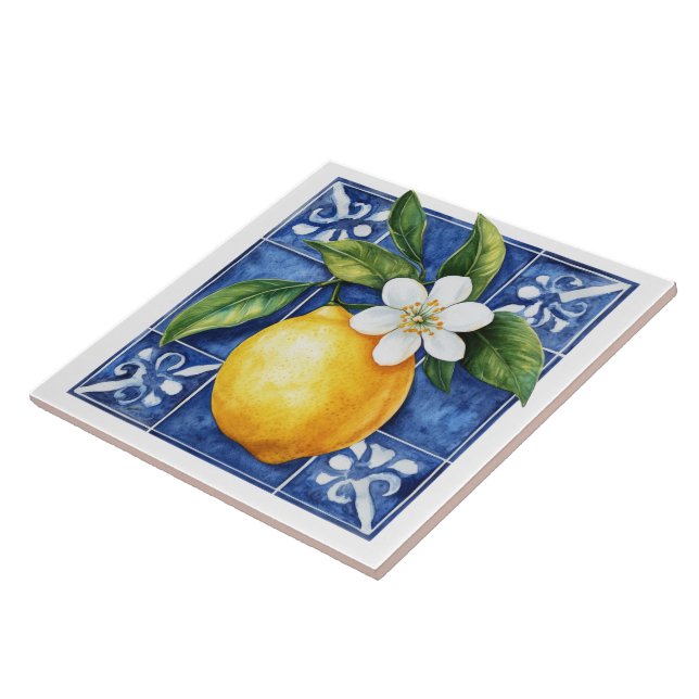 Carreau Carrelage méditerranéen citron (Côté)
