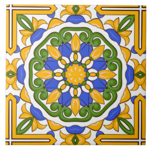 Carreau Carrelage méditerranéen, majolica, Sicilienne, Car
