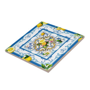 Carreau Carrelage méditerranéen, majolica, style sicilien 