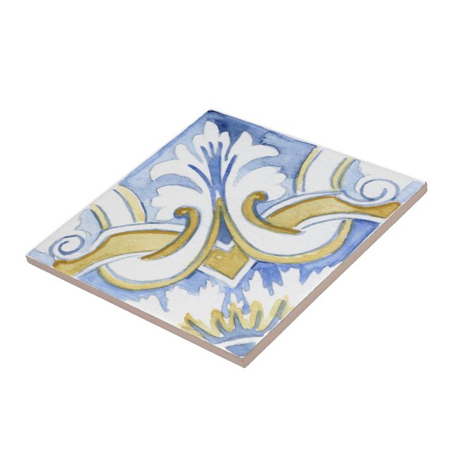 Carreau Carrelage méditerranéen, majolica, style sicilien (Côté)