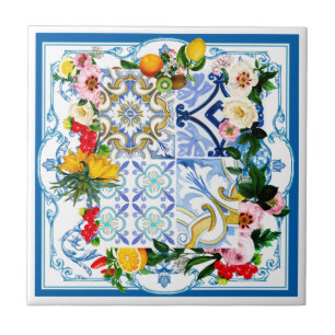 Carreau Carrelage méditerranéen, majolica, style sicilien 