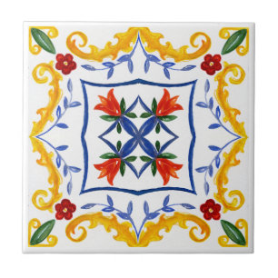 Carreau Carrelage méditerranéen, majolica, style sicilien 