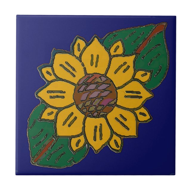 Carreau Carrelage mexicain, tournesol (Devant)