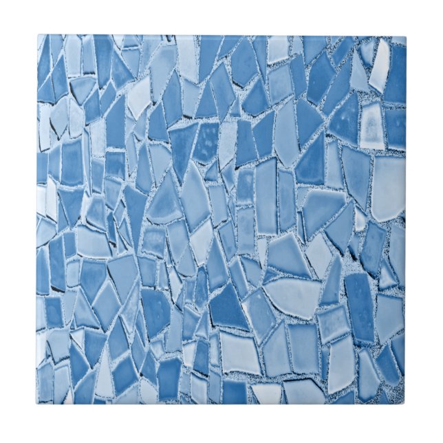 Carreau Carrelage Mosaïque Bleu Et Blanc (Devant)