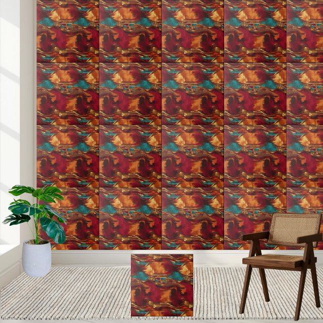 Carreau Carrelage Motif Africain Artistique (Artisan Crafted African Motif Tile)