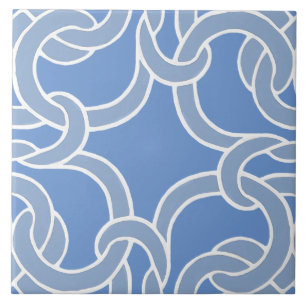 Carreau Carrelage Motif blanc et bleu Celtique