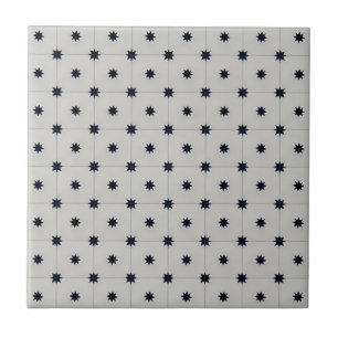 Carreau carrelage motif étoile noires