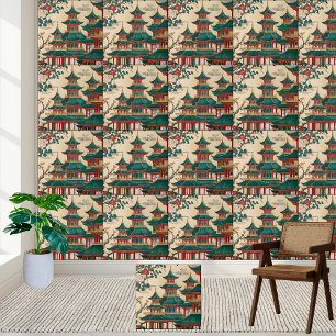 Carreau Carrelage Motif Pagoda Art Déco Chinoiserie