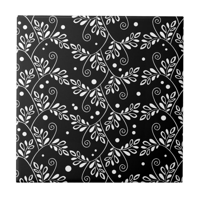 Carreau Carrelage noir blanc rétro (Devant)