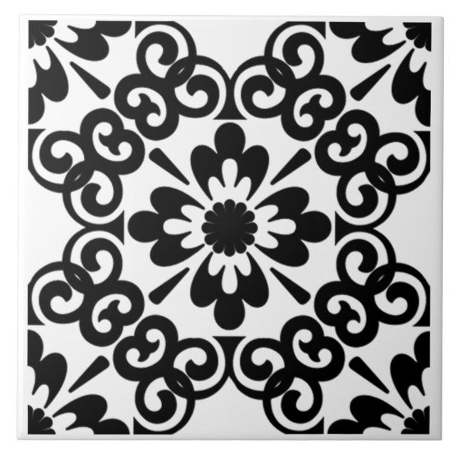 CARREAU CARRELAGE NOIR ET BLANC MODERNE (Devant)