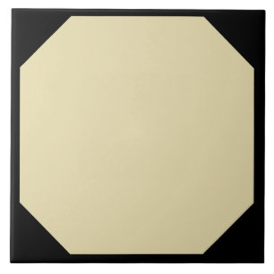 Carreau Carrelage octogone beige aux coins noirs
