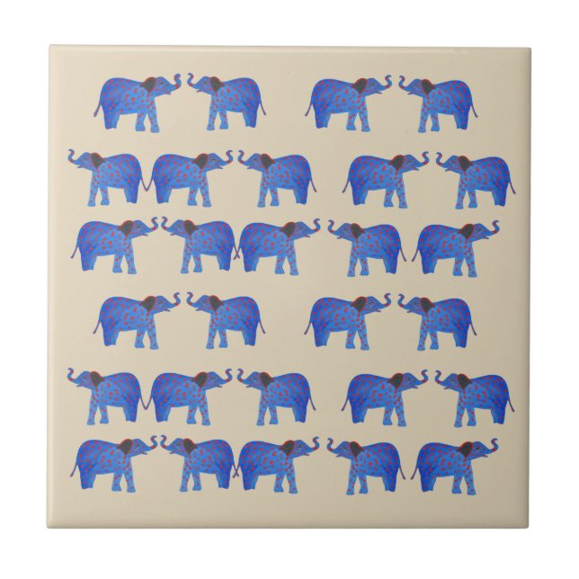 Carreau Carrelage photo en céramique Blue Elephant (Devant)