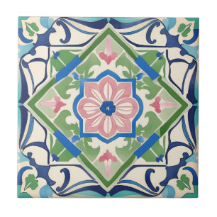 Carreau Carrelage rose et bleu