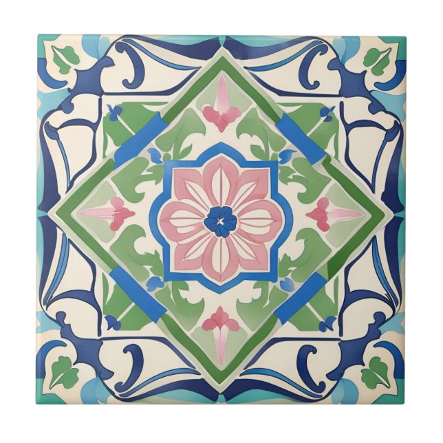 Carreau Carrelage rose et bleu (Devant)