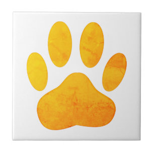Carreau Carrelage Rustique Orange Chien Pawprint