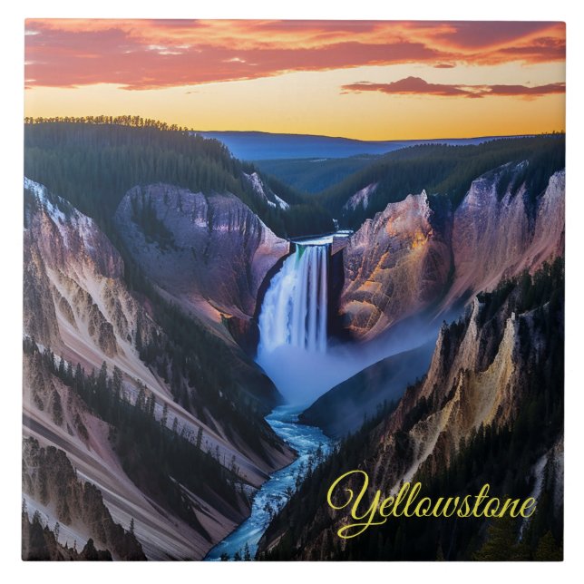 Carreau Carrelage Trivet-Yellowstone Falls (Devant)