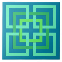 Carrés géométriques modernes, Aqua, Teal, vert de