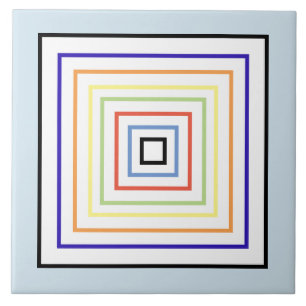 CARREAU CARRÉS MULTICOLORÉS SUR ARRIÈRE - PLAN BLEU PALE