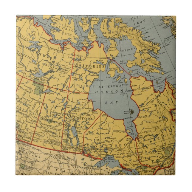 Carreau Carte antique du Canada (Devant)