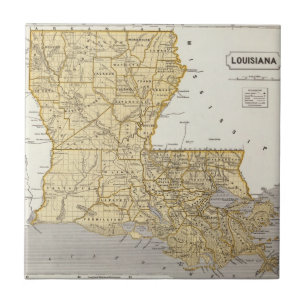 Carreau Carte d'atlas de la Louisiane