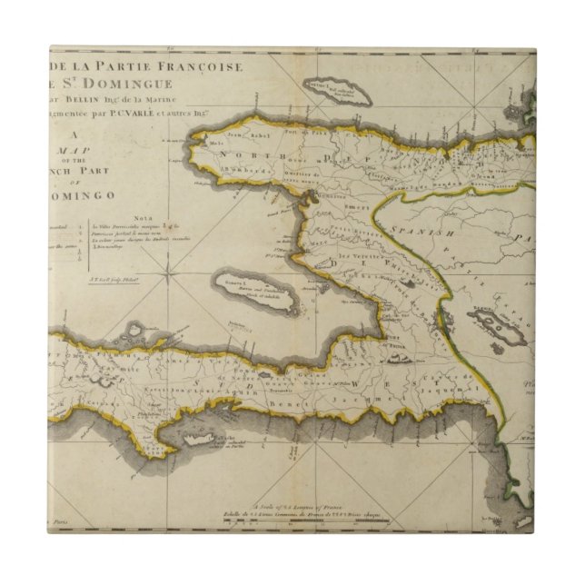 Carreau Carte d'atlas du Haïti (Devant)