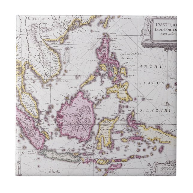 Carreau Carte de la Chine et de l'Indonésie | 1710 (Devant)