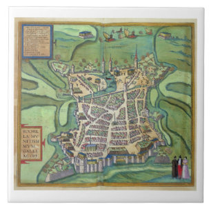 Carreau Carte de La Rochelle, de 'Civitates Orbis Terrarum