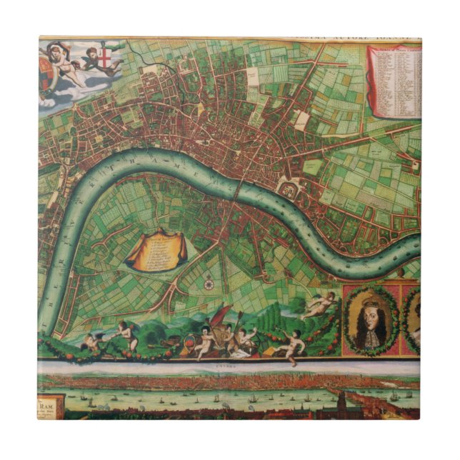 Carreau Carte de la rue antique de Londres par Johannes de (Devant)