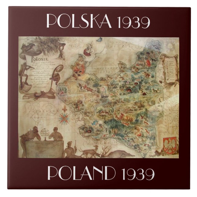 Carreau CARTE DE LA TUILE c.1939 de la POLOGNE/POLSKA (Devant)