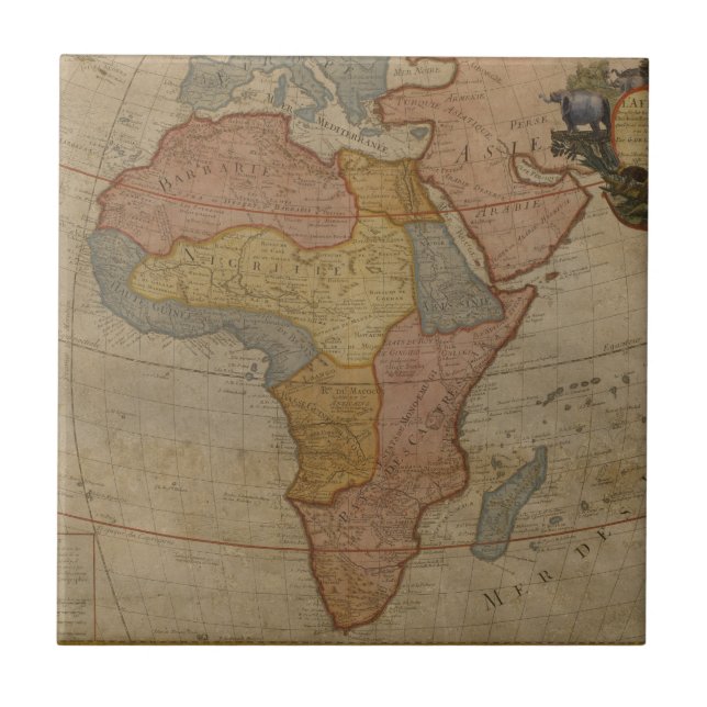 Carreau Carte de l'Afrique | 1700 (Devant)