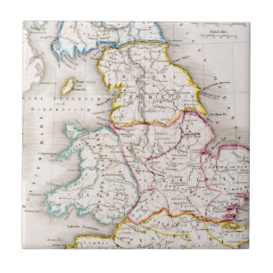 Carreau Carte de l'Angleterre   Britannia Antiqua