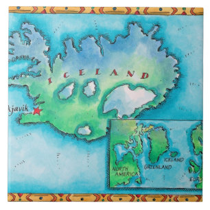 Carreau Carte de l'Islande
