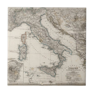 Carreau Carte de l'Italie par Stieler
