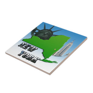 Carreau Carte de New York, Statue de la Liberté, Monument