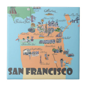 Carreau Carte de San Francisco la Californie