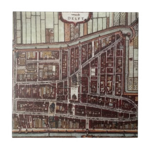 Carreau Carte de ville de Delft 1649