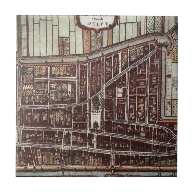 Carreau Carte de ville de Delft 1649 (Devant)