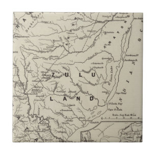 Carreau Carte de Zululand avec les frontières contiguës