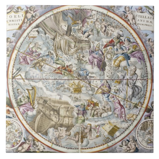 Carreau Carte des constellations chrétiennes comme (Devant)