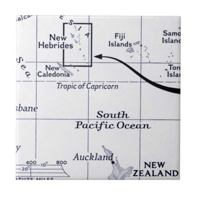 Carreau Carte d'océan de South Pacific (Devant)
