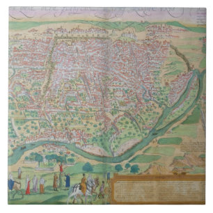 Carreau Carte du Caire, tirée de Civitates Orbis Terrarum