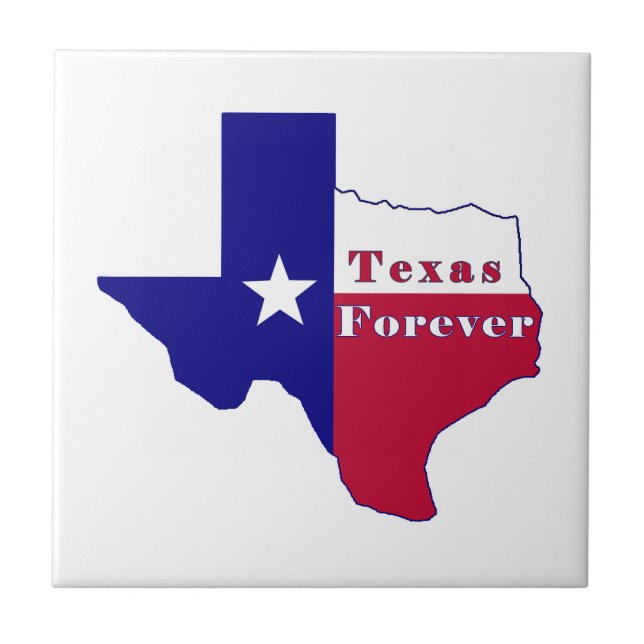 Carreau Carte du drapeau Texas Forever (Devant)